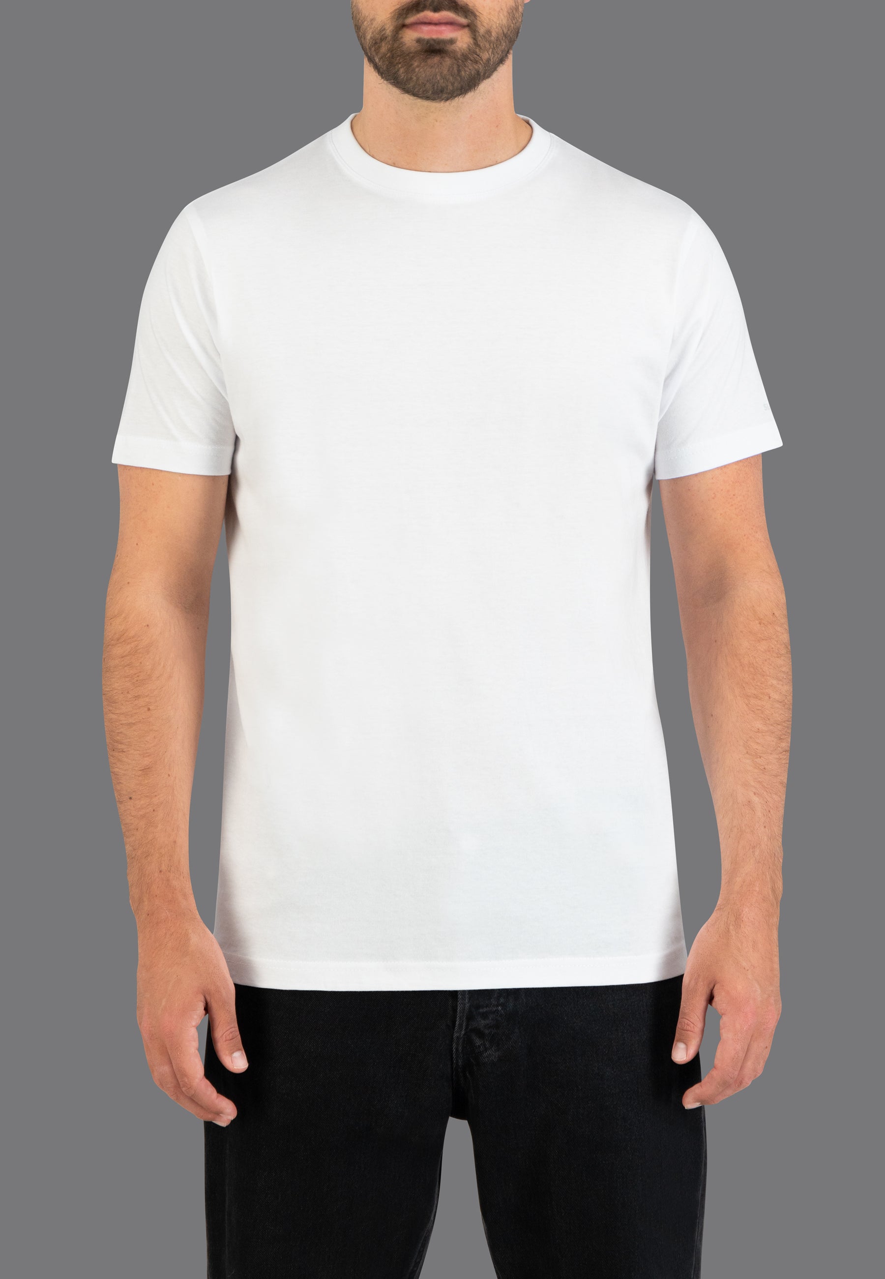 Met andere woorden Ongeëvenaard methaan Basic extra Long Ronde Hals T-shirt - Wit (+7cm) - Slaterstore